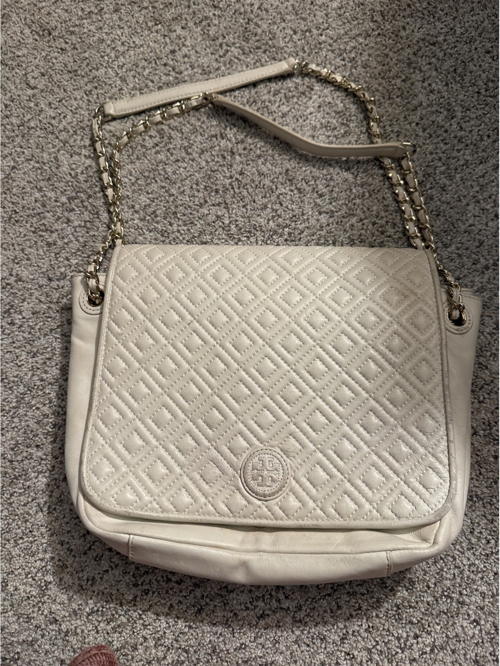 Tory Burch Quilted Leather Shoulder Bag with Chain Strap